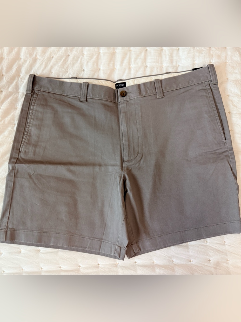 J. Crew Men's Light Gray Flat-Front Chino Shorts